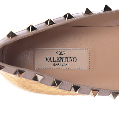 Valentino Garavani Metallic Watersnake Rockstud Ballerina Flats 39 Gold Poudre 5 of 10