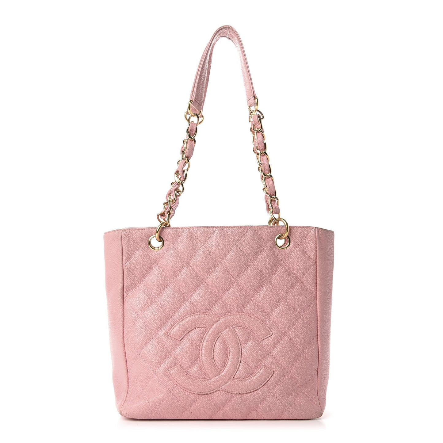 Caviar Quilted Petit Shopping Tote PST Pink