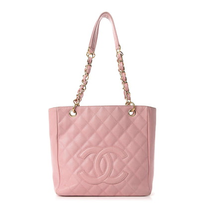 Chanel Caviar Quilted Petit Shopping Tote PST Pink 1 of 16