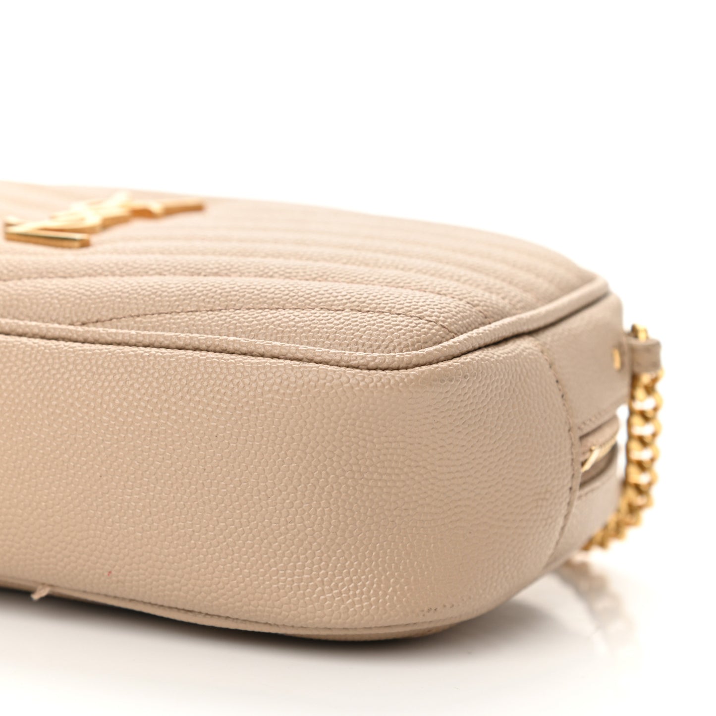 Grain De Poudre Matelasse Monogram Mini Lou Camera Bag Dark Beige