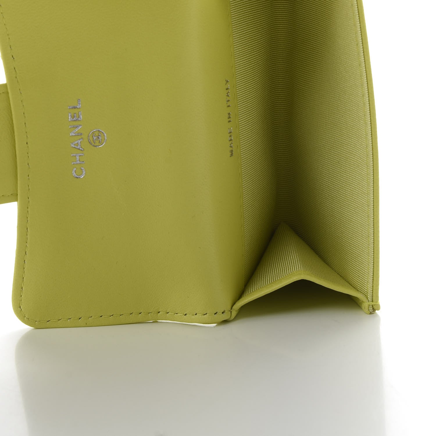 Chanel Lambskin Quilted Flap Card Holder Yellow 5 of 9