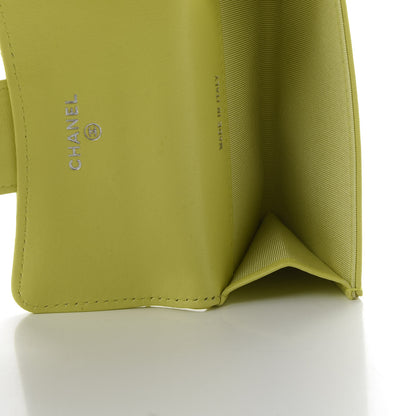 Chanel Lambskin Quilted Flap Card Holder Yellow 5 of 9