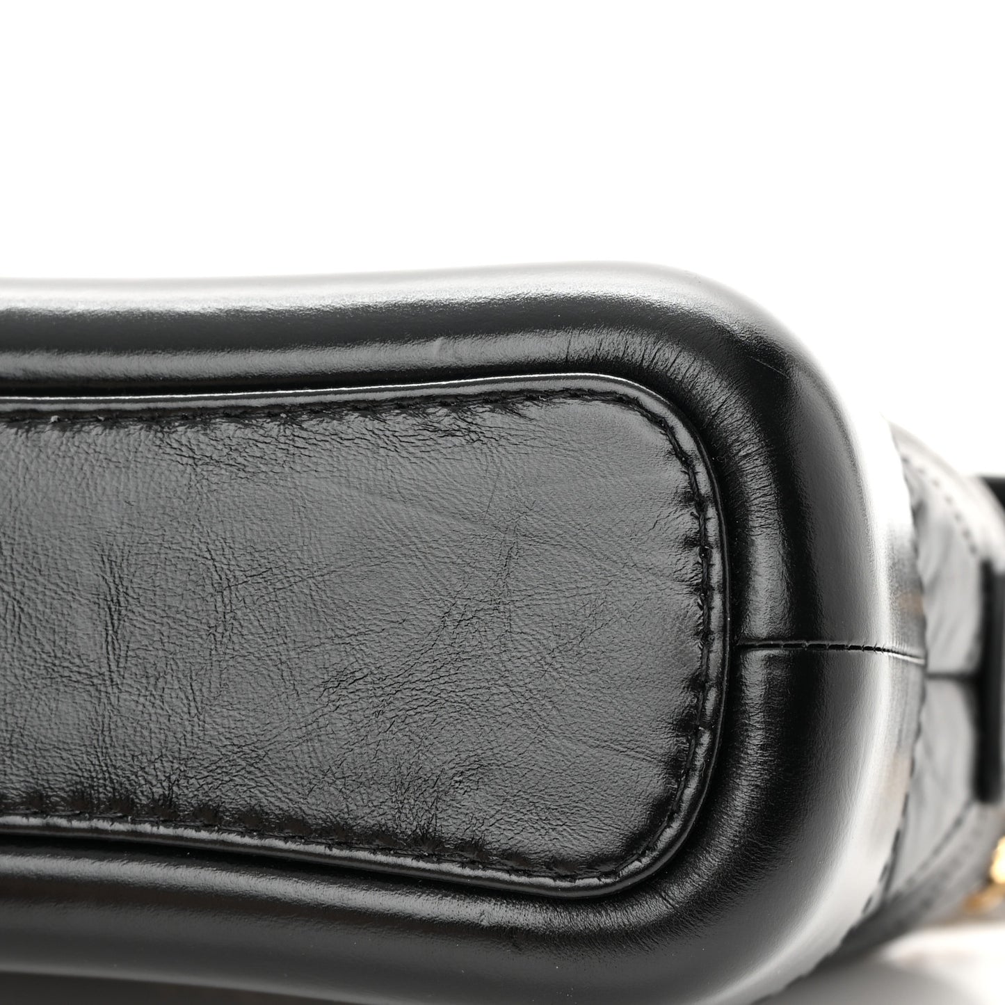 Aged Calfskin Quilted Small Gabrielle Hobo Black
