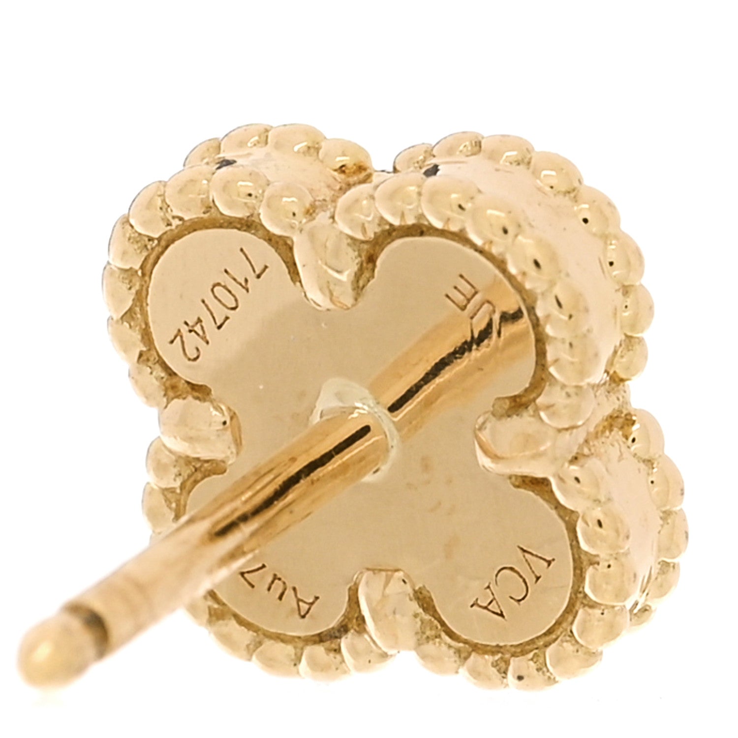 Van Cleef & Arpels VAN CLEEF &amp; ARPELS 18K Yellow Gold Black Onyx Sweet Alhambra Earrings 4 of 4