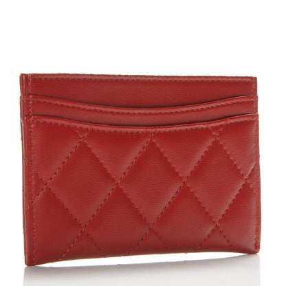 Chanel Lambskin Quilted Card Holder Red 3 of 8