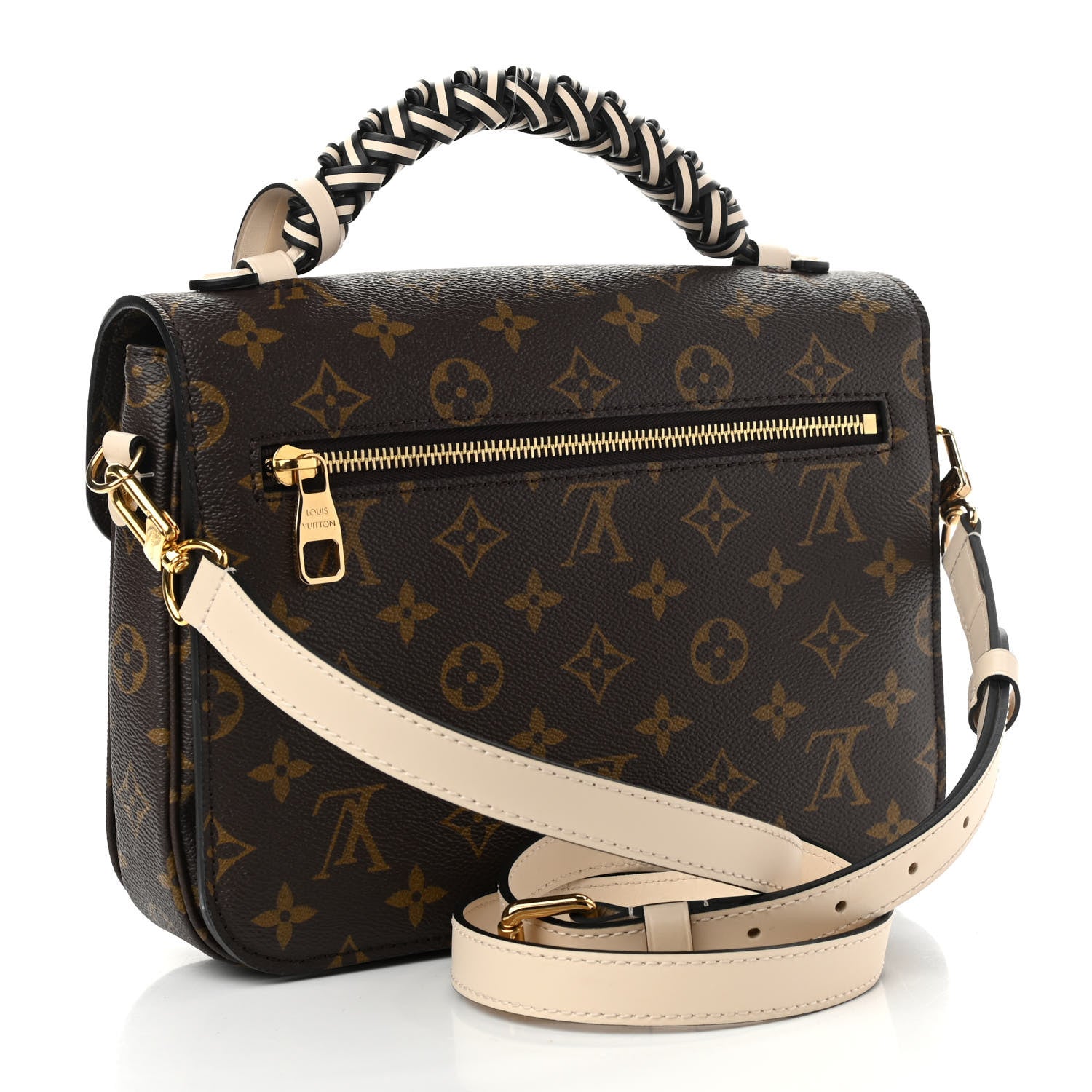 Louis Vuitton Monogram Braided Pochette Metis Creme Beige 2 of 10
