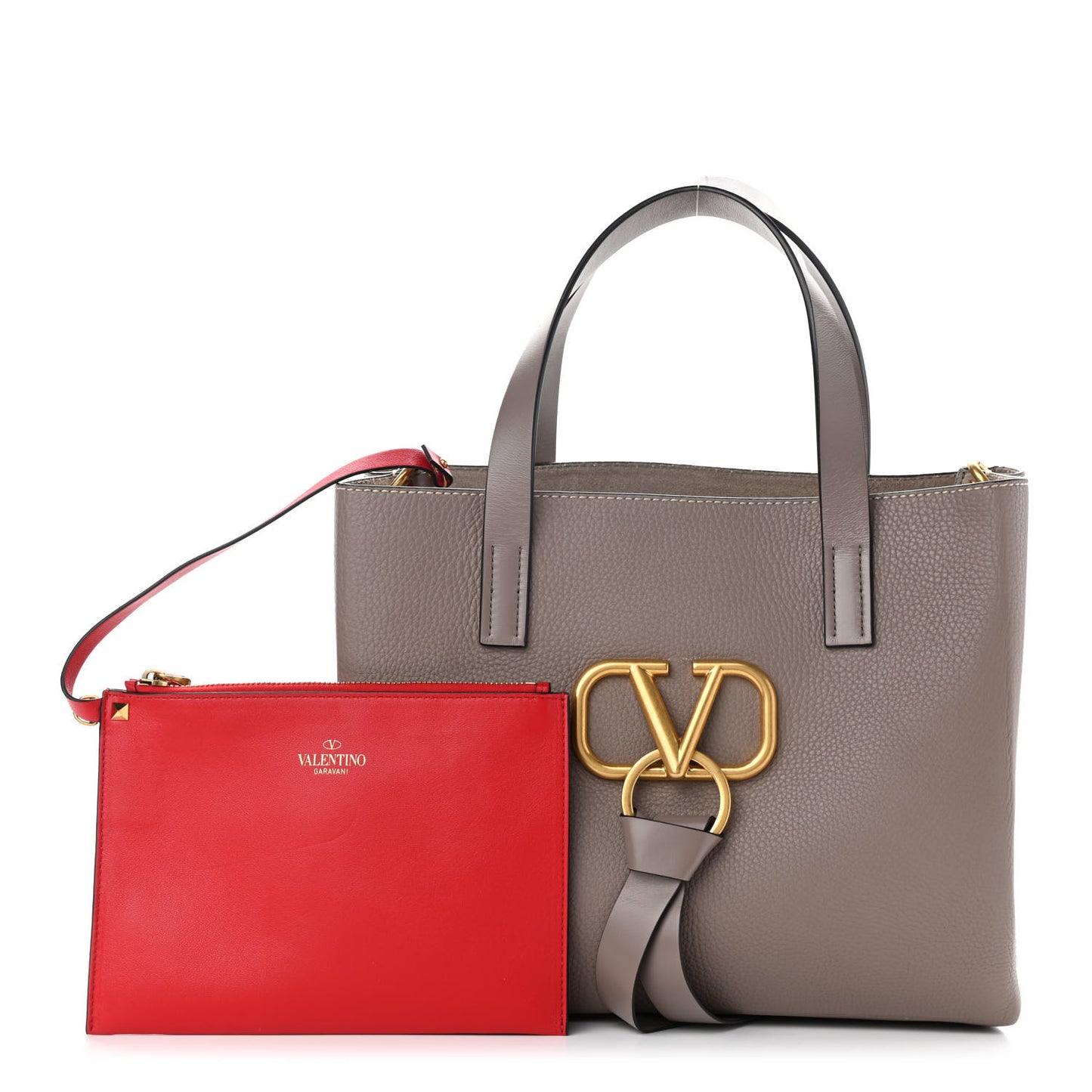 Pebbled Calfskin VRing Tote Bag Clay