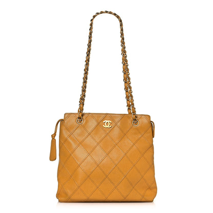 Chanel Caviar Stitched Shoulder Bag Yellow 1 of 17