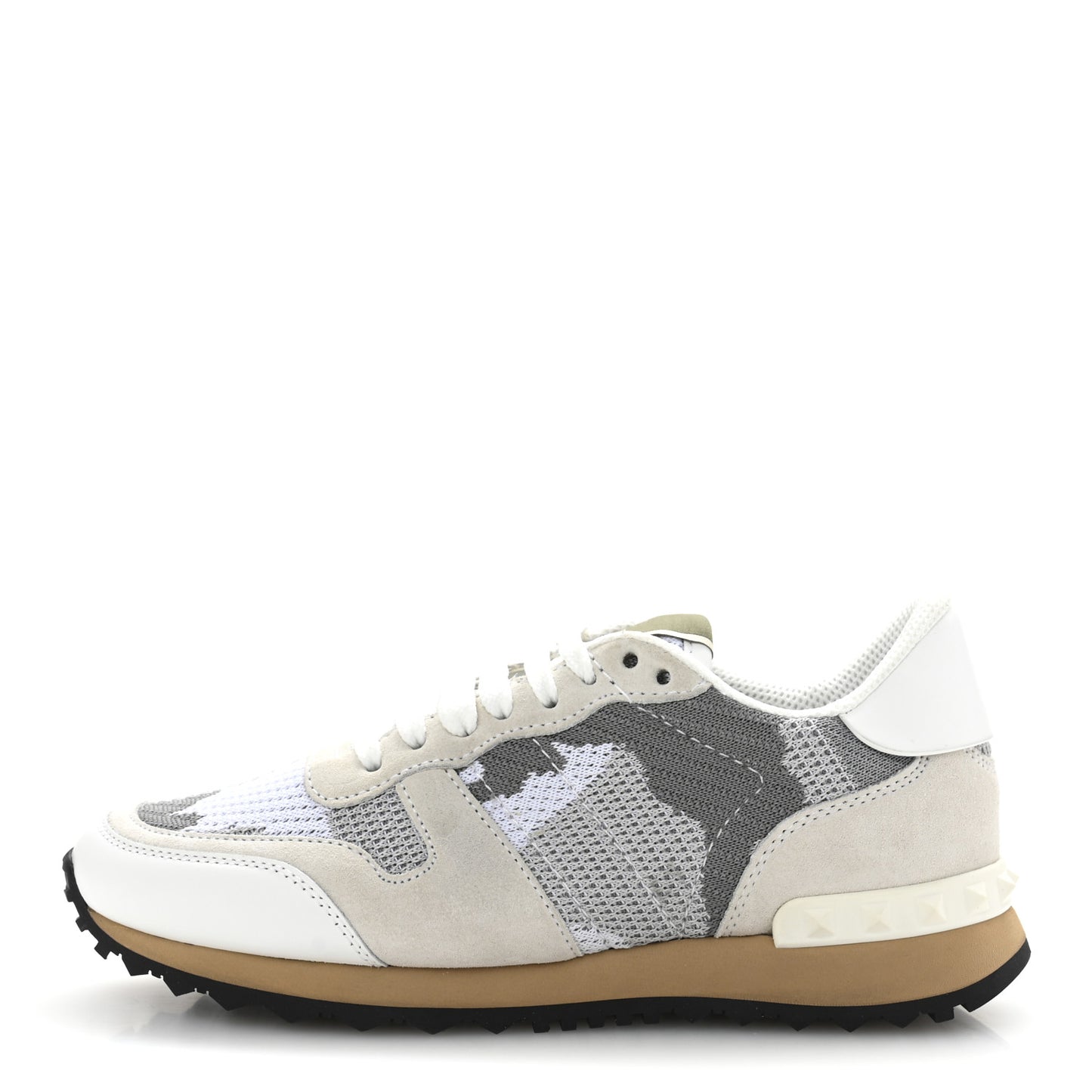 Mesh Suede Camouflage Rockrunner Sneakers 35 White Grey
