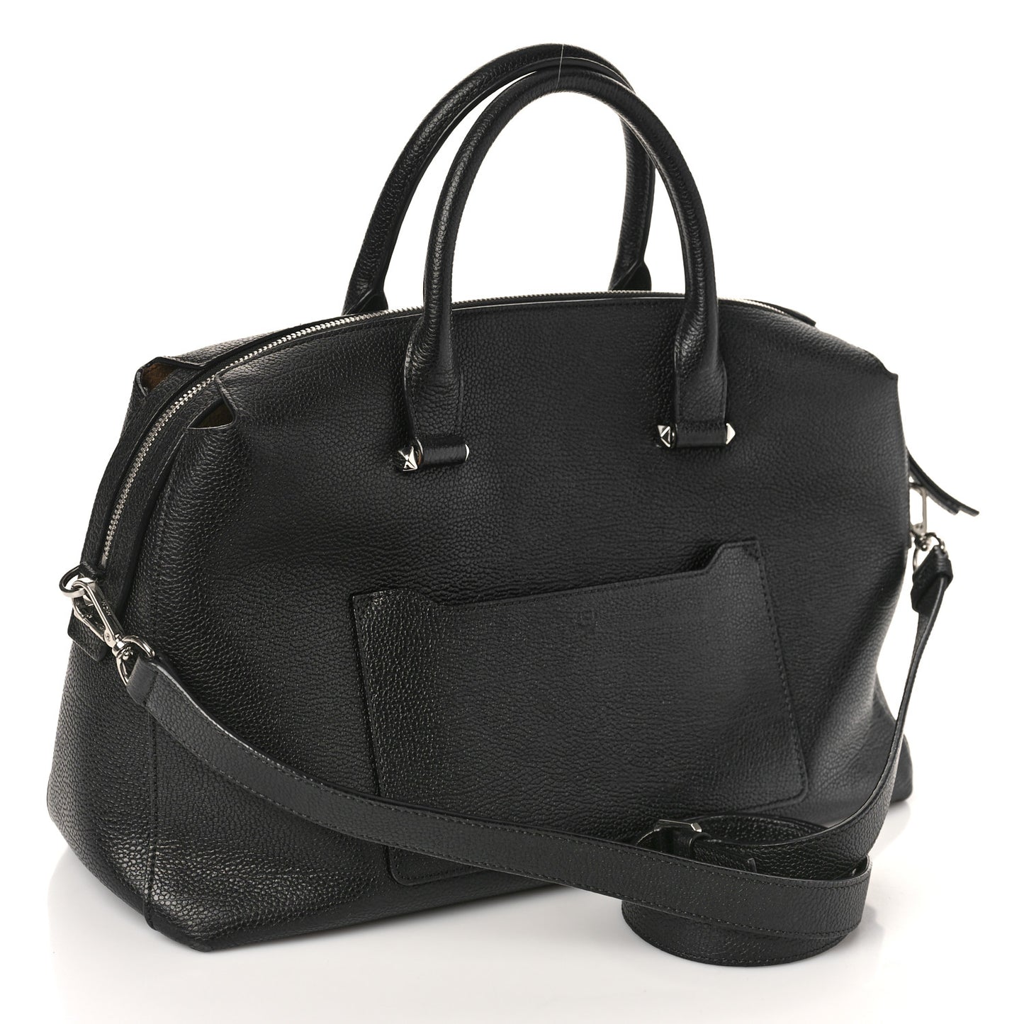 Grained Calfskin Large Ella Boston Black