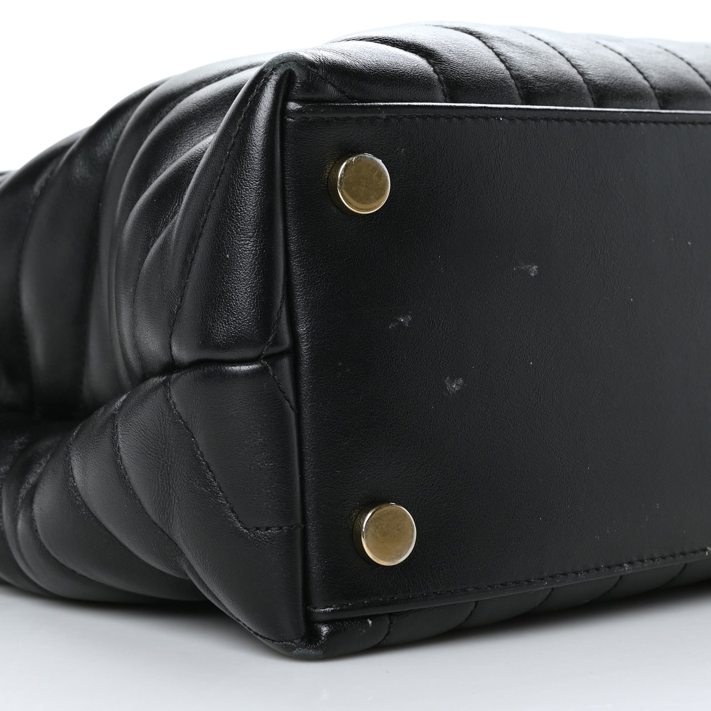 Calfskin Y Quilted Monogram Large Loulou Chain Satchel Black