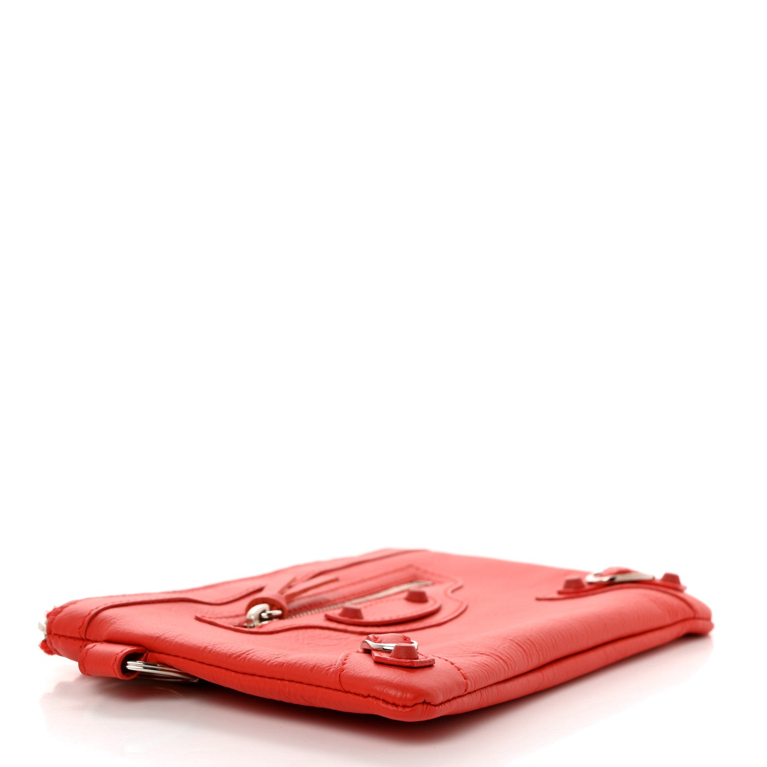 Balenciaga Matte Goatskin Rubber Covered Classic Hardware Small Pouch Rouge Coquelicot 4 of 9