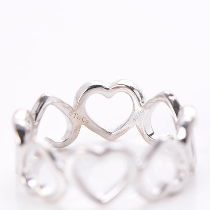 Tiffany 18K White Gold Diamond Hearts Eternity Band Ring 53 6.25 4 of 6