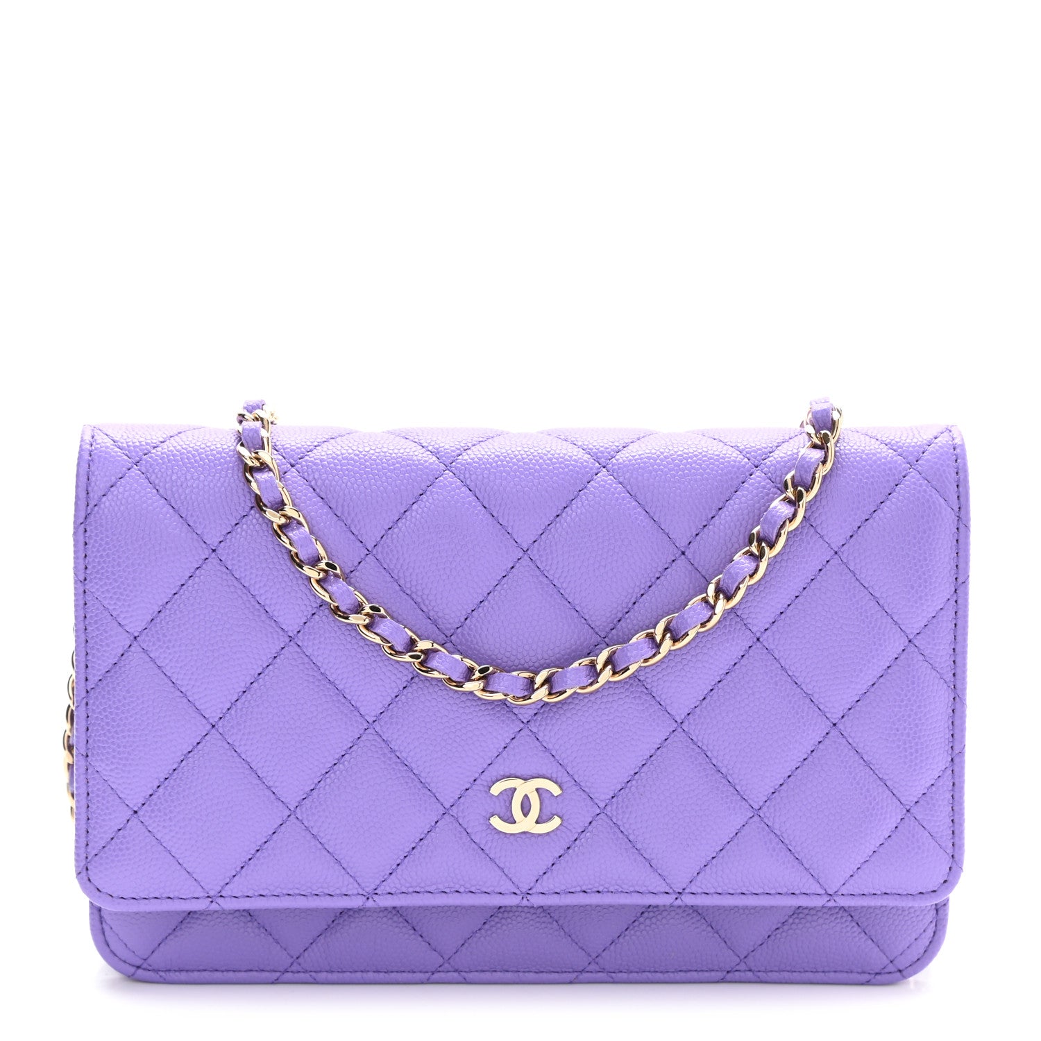 Chanel Caviar Quilted Wallet On Chain WOC Purple 1 of 12