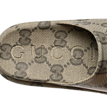 Gucci Cubic Rubber GG Monogram Womens Interlocking G Platform 42mm Slide Sandals 37 Beige Ebony 7 of 8
