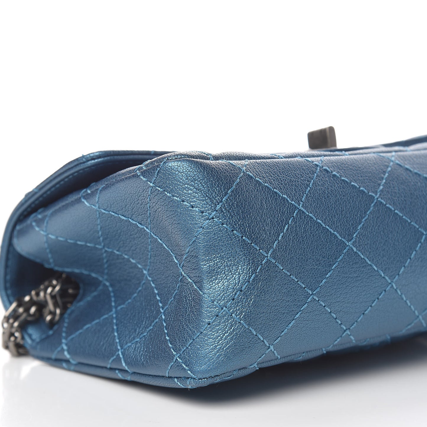Metallic Sheepskin Quilted 2.55 Reissue Mini Flap Blue