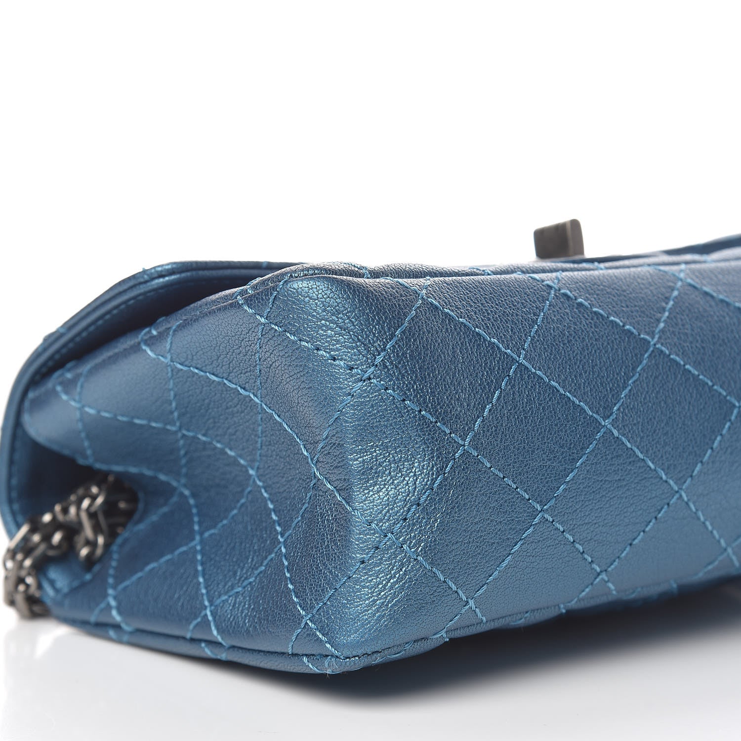 Chanel Metallic Sheepskin Quilted 2.55 Reissue Mini Flap Blue 8 of 12