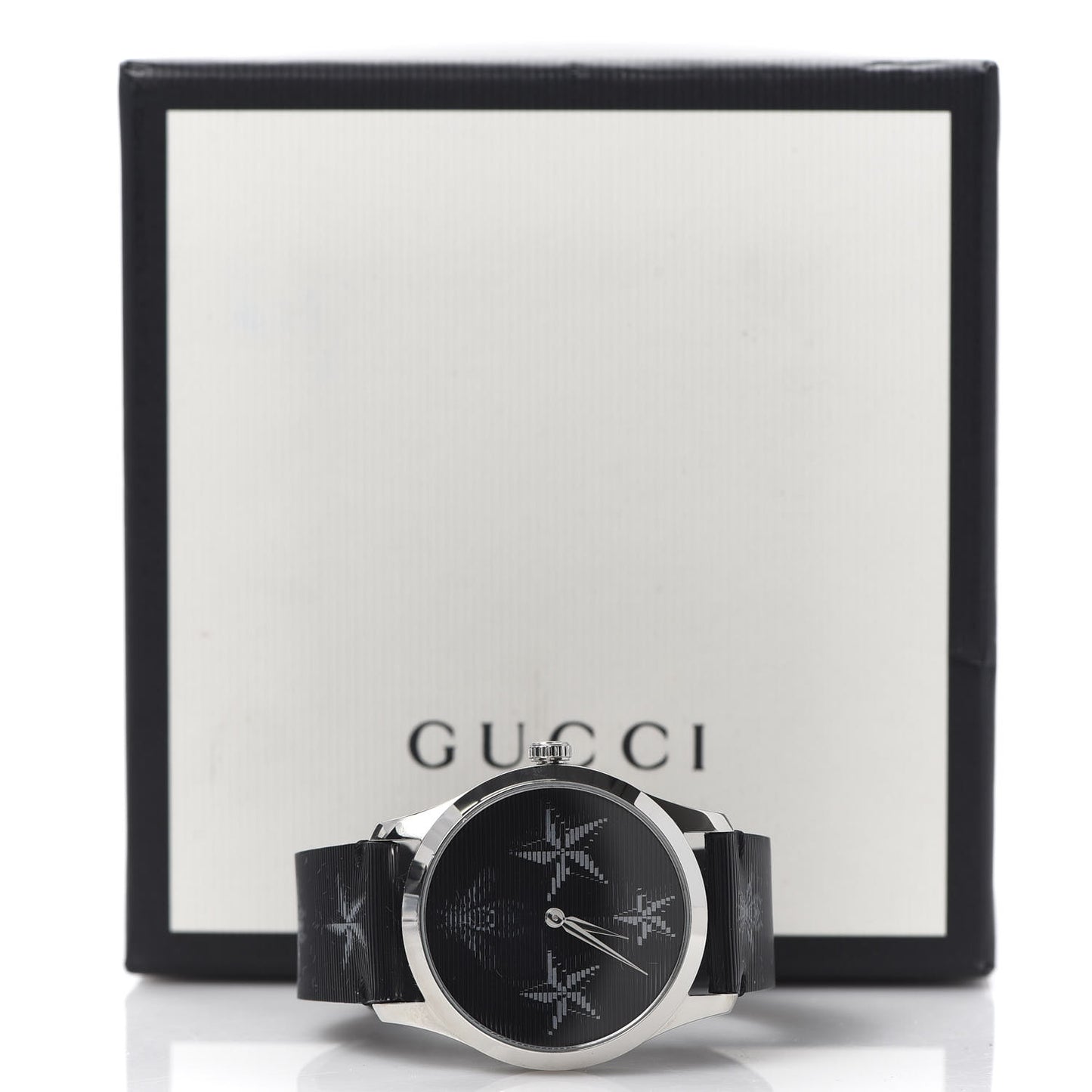 Stainless Steel Calfskin 38mm G-Timeless Bee Star Hologram Quartz Watch Black