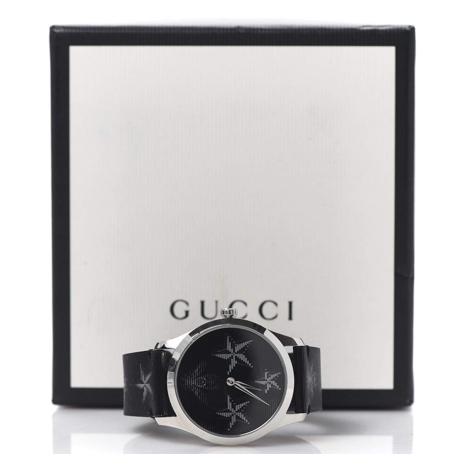 Gucci Stainless Steel Calfskin 38mm G-Timeless Bee Star Hologram Quartz Watch Black 8 of 8
