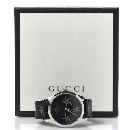 Gucci Stainless Steel Calfskin 38mm G-Timeless Bee Star Hologram Quartz Watch Black 8 of 8