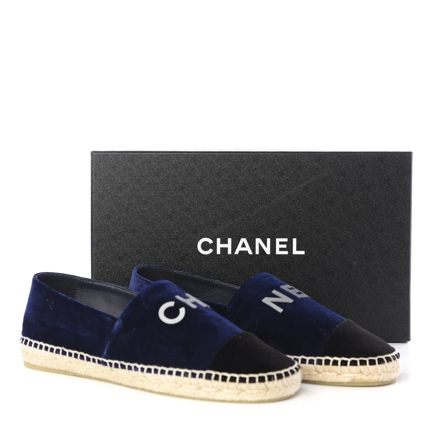 Velvet Logo Espadrilles 39 Navy Black