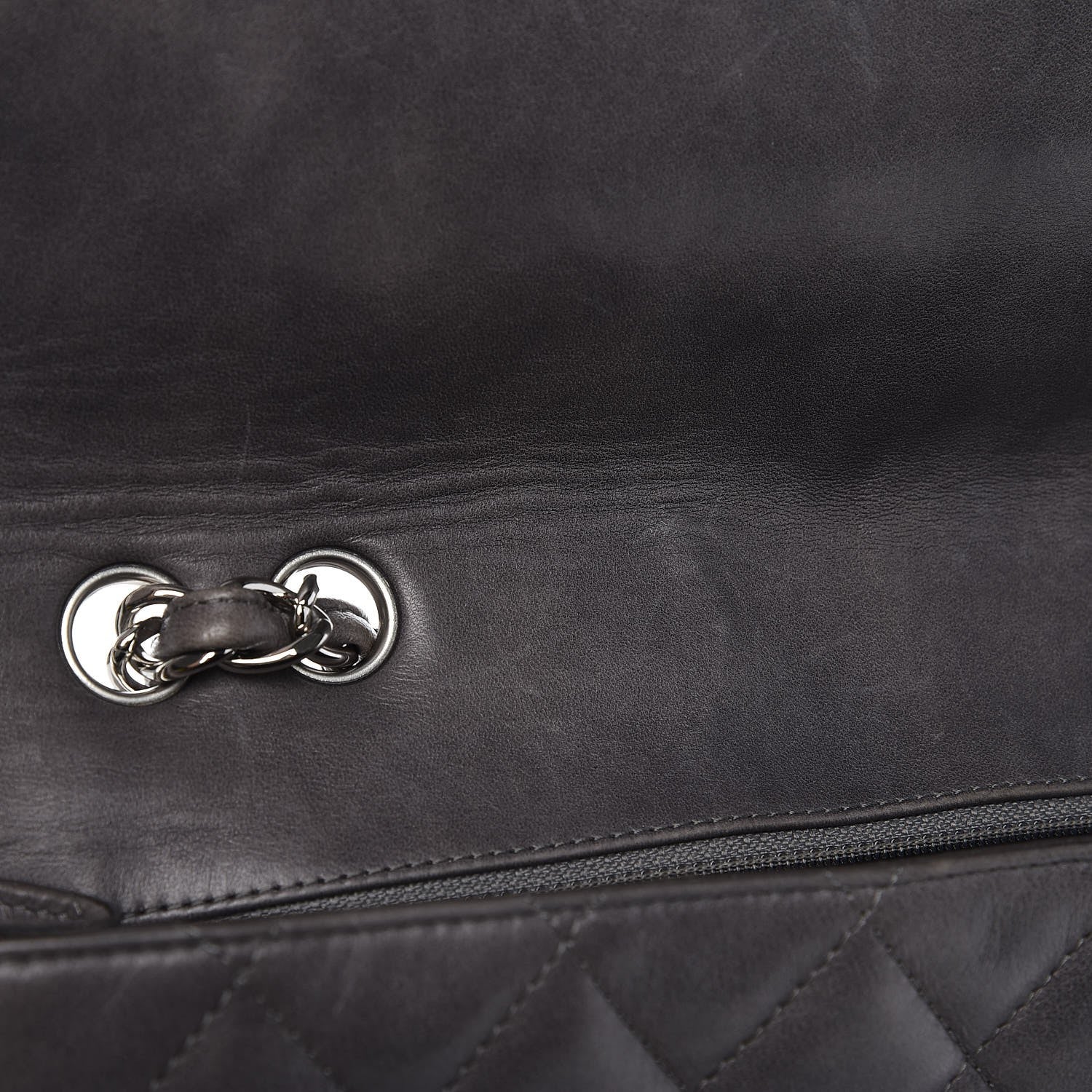 Chanel Lambskin Quilted Jumbo Single Flap Dark Grey 7 of 10