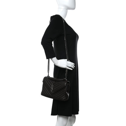 Saint Laurent Calfskin Matelasse Chevron Monogram Medium College Bag Faggio 2 of 11