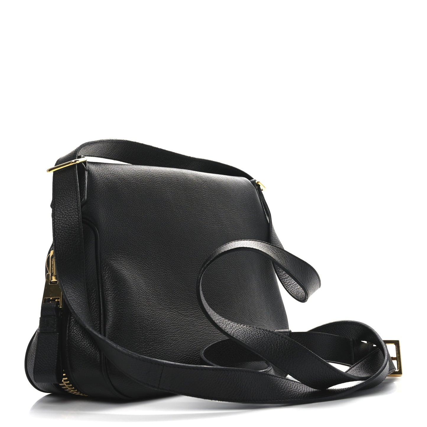 Grained Calfskin Medium Jennifer Crossbody Bag Black