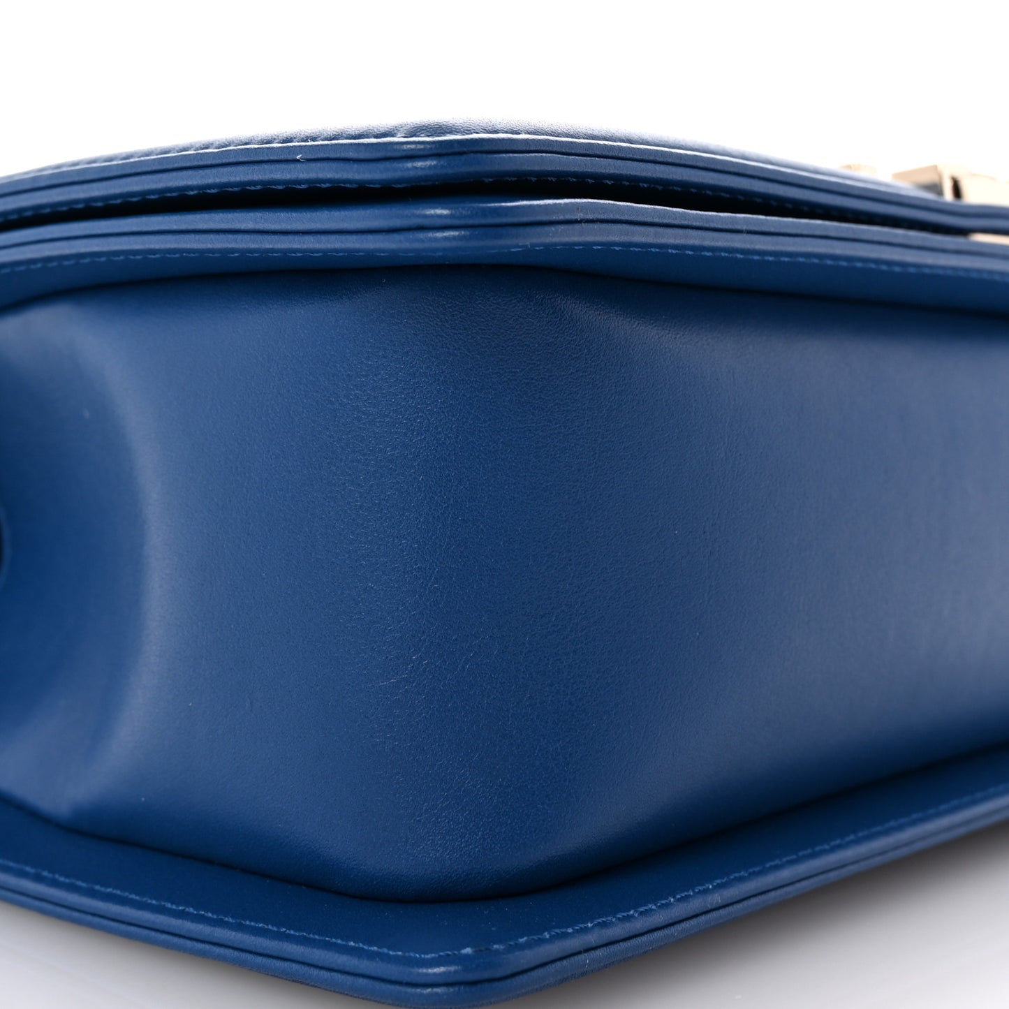 Lambskin Chevron Quilted Medium Boy Flap Blue