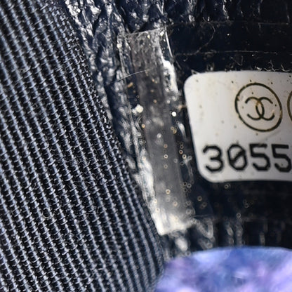 Chanel Wool Tweed Quilted Large Chanel 19 Flap Purple Black Blue 7 of 10