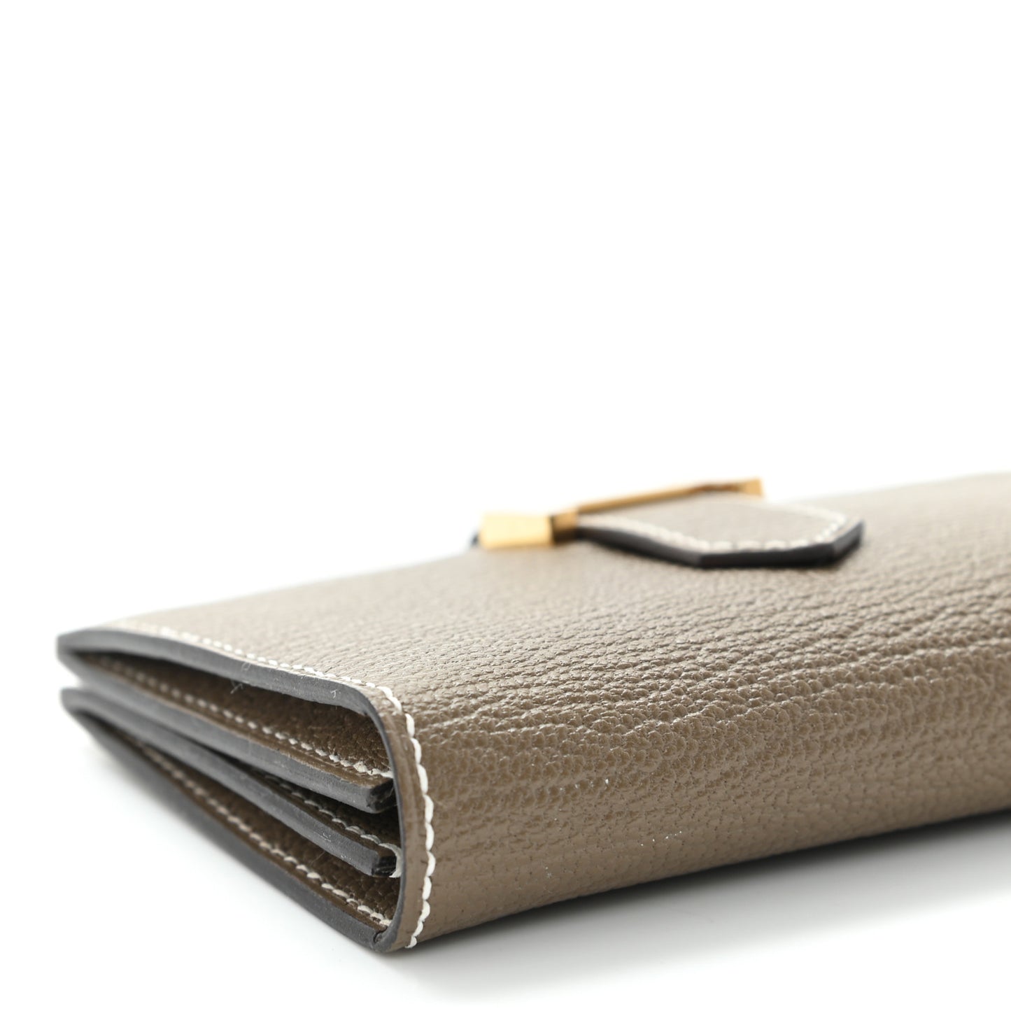 Chevre Mysore Bearn Card Holder Wallet Etoupe
