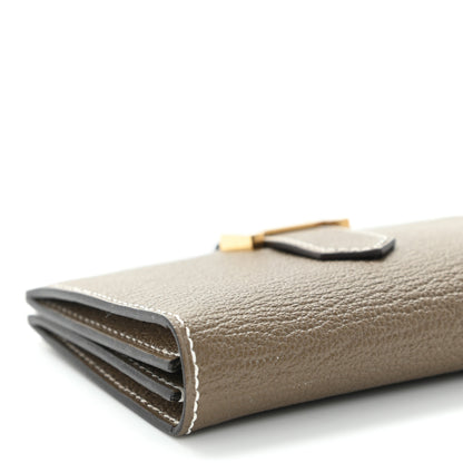 Hermes Chevre Mysore Bearn Card Holder Wallet Etoupe 7 of 8