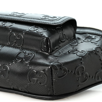 Gucci Calfskin GG Tennis Embossed Pocket Belt Bag Black 10 of 11