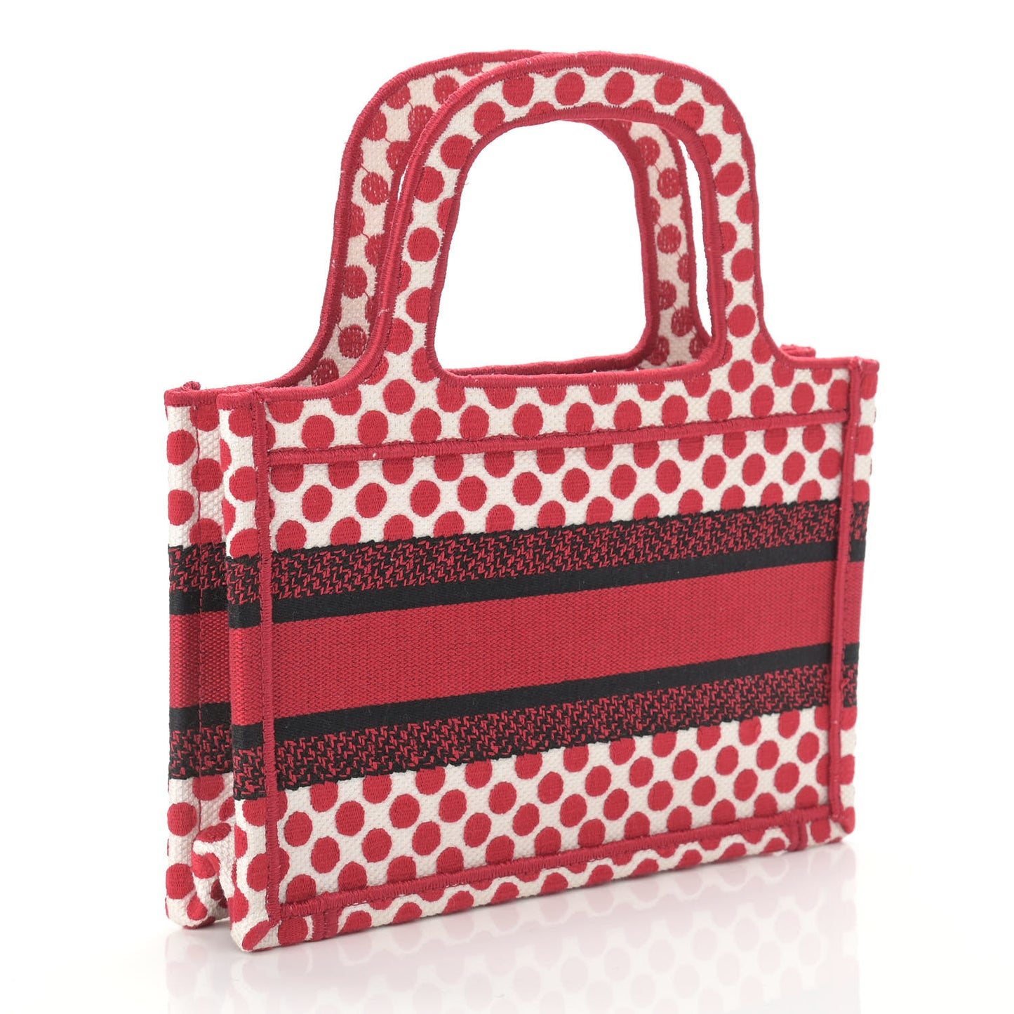 Canvas DiorAmour Dots Mini Book Tote Red