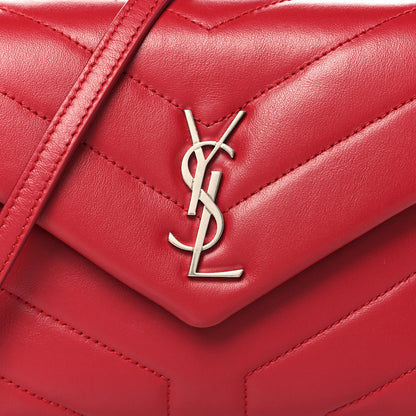 Saint Laurent Calfskin Y Quilted Monogram Toy Loulou Crossbody Bag New Lipstick 8 of 11