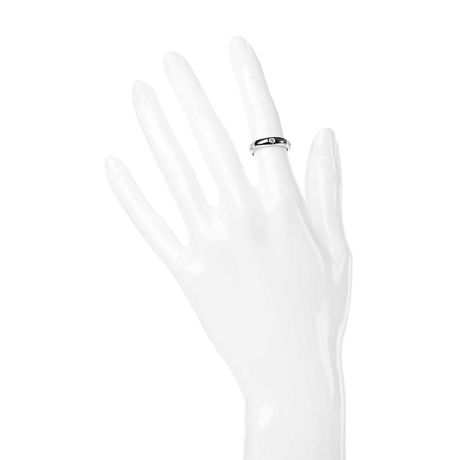 Cartier 18K White Gold 6 Diamond Stella Band Ring 48 4.5 2 of 5