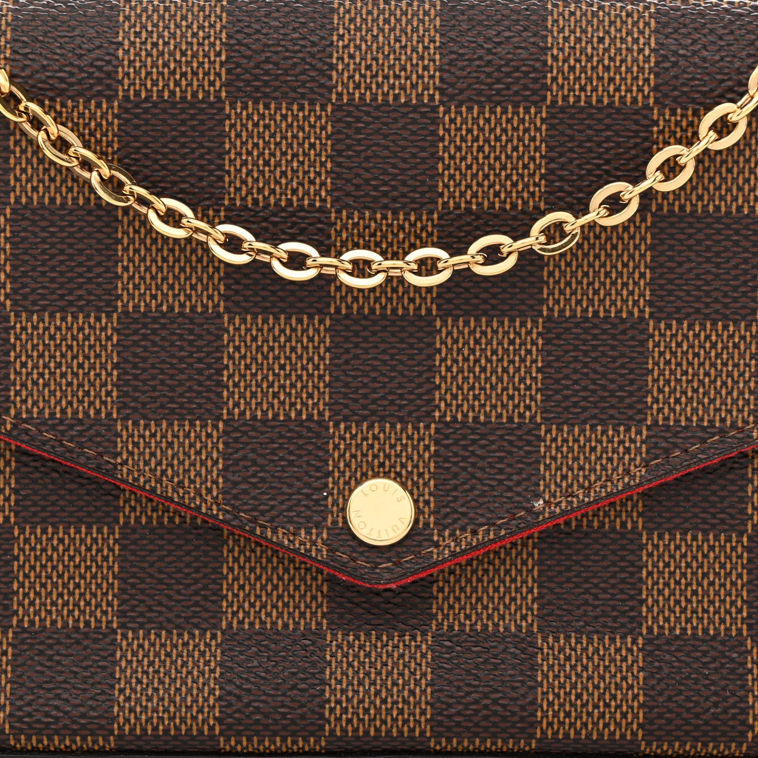 Louis Vuitton Damier Ebene Pochette Felicie Chain Wallet 11 of 13