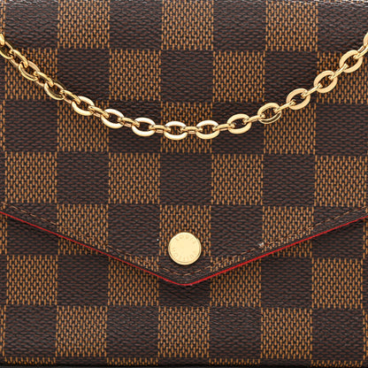 Louis Vuitton Damier Ebene Pochette Felicie Chain Wallet 11 of 13