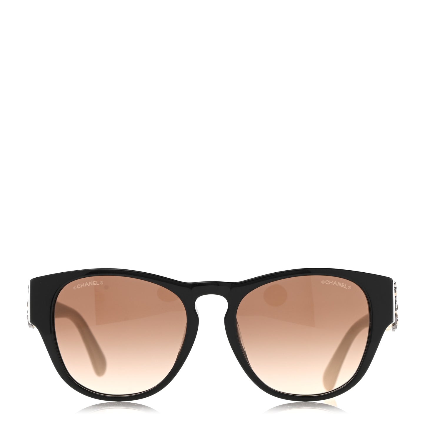 Crystal Lambskin CC Sunglasses 5455-Q-B Black Beige
