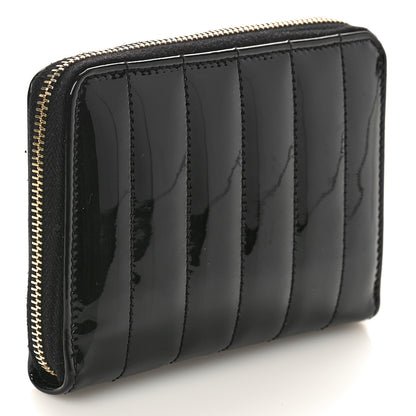 Saint Laurent Patent Matelasse Monogram Vicky Zip Around Card Holder Black 3 of 9