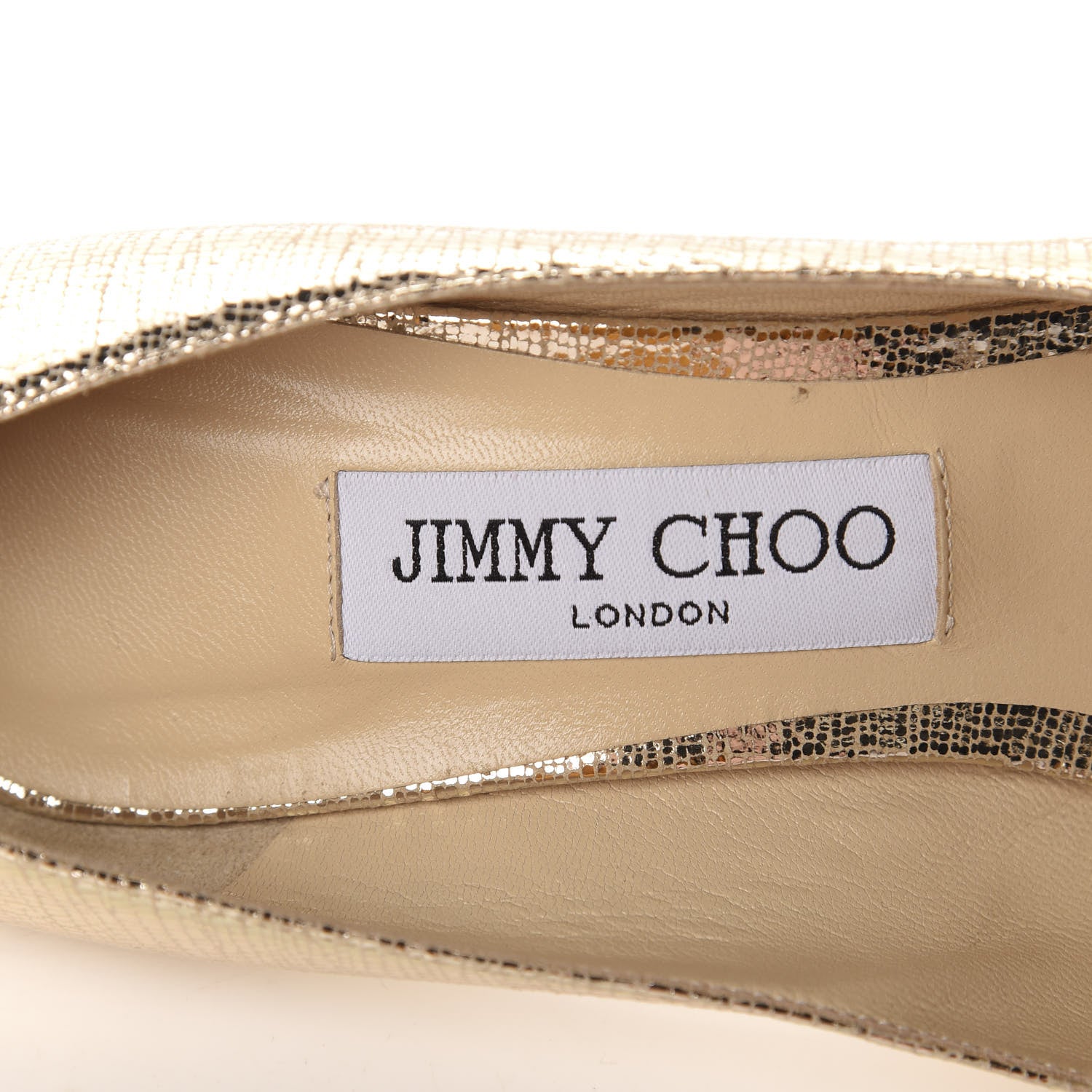 Jimmy Choo Metallic Lizard Embossed Calfskin Love 85 Pump 38 Light Gold 7 of 11