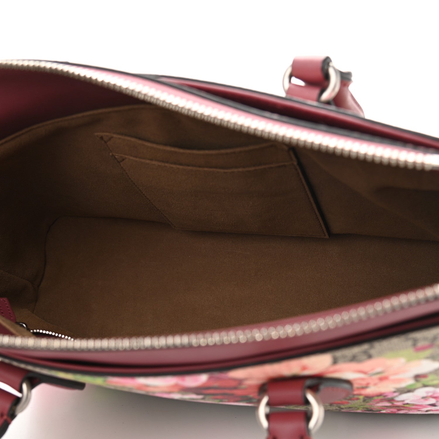 Gucci GG Supreme Monogram Blooms Small Zip Top Tote Beige Multicolor Dry Rose 4 of 13
