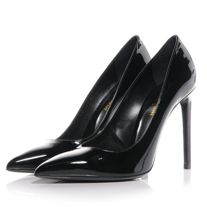 Saint Laurent Patent Classic Paris 105 Escarpin Pumps 41 Black 3 of 6