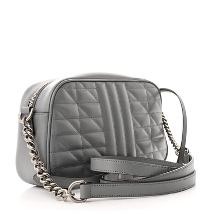 Gucci Calfskin Matelasse Aria Small GG Marmont Chain Shoulder Bag Deep Grey 3 of 10