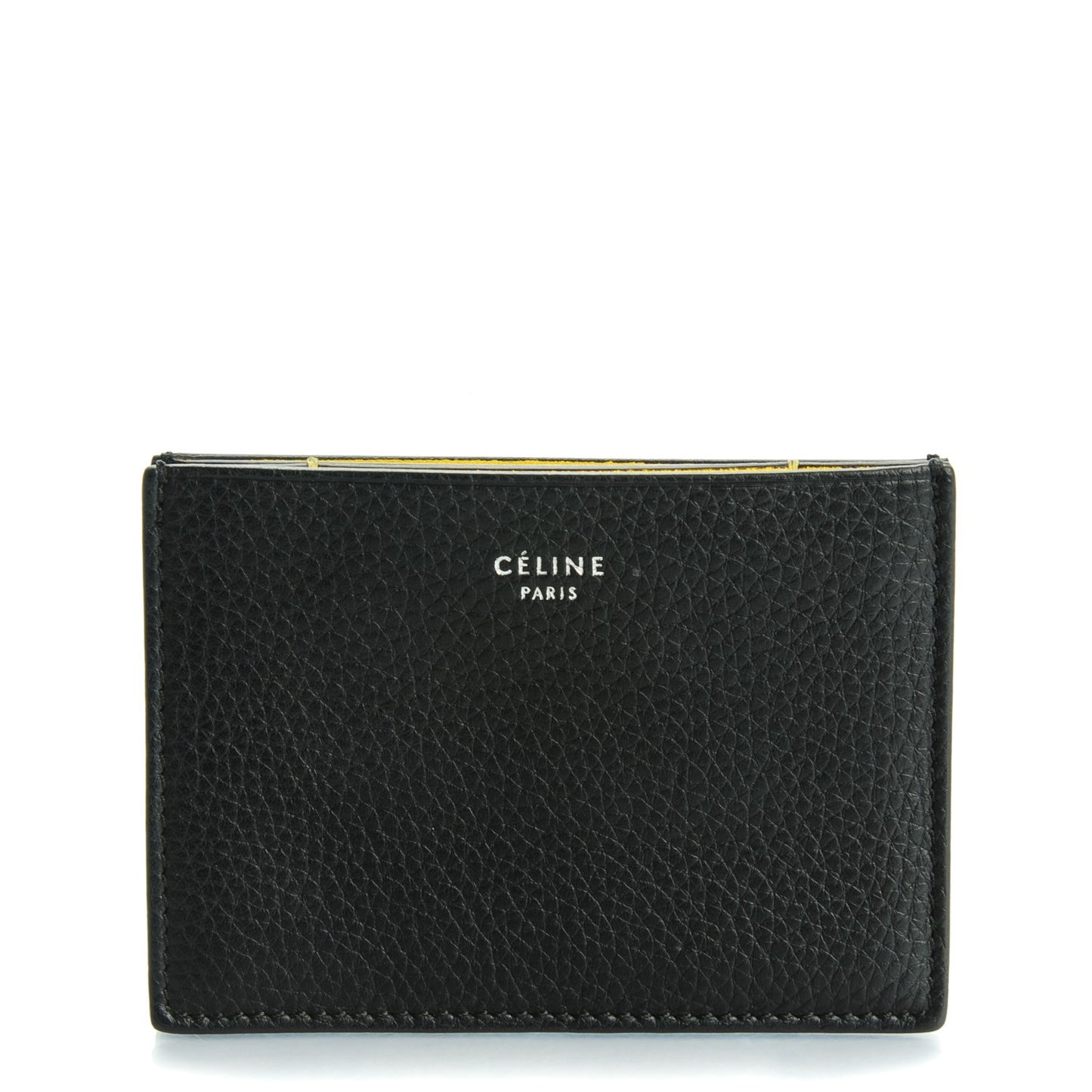 Drummed Calfskin Gusset Card Holder Black