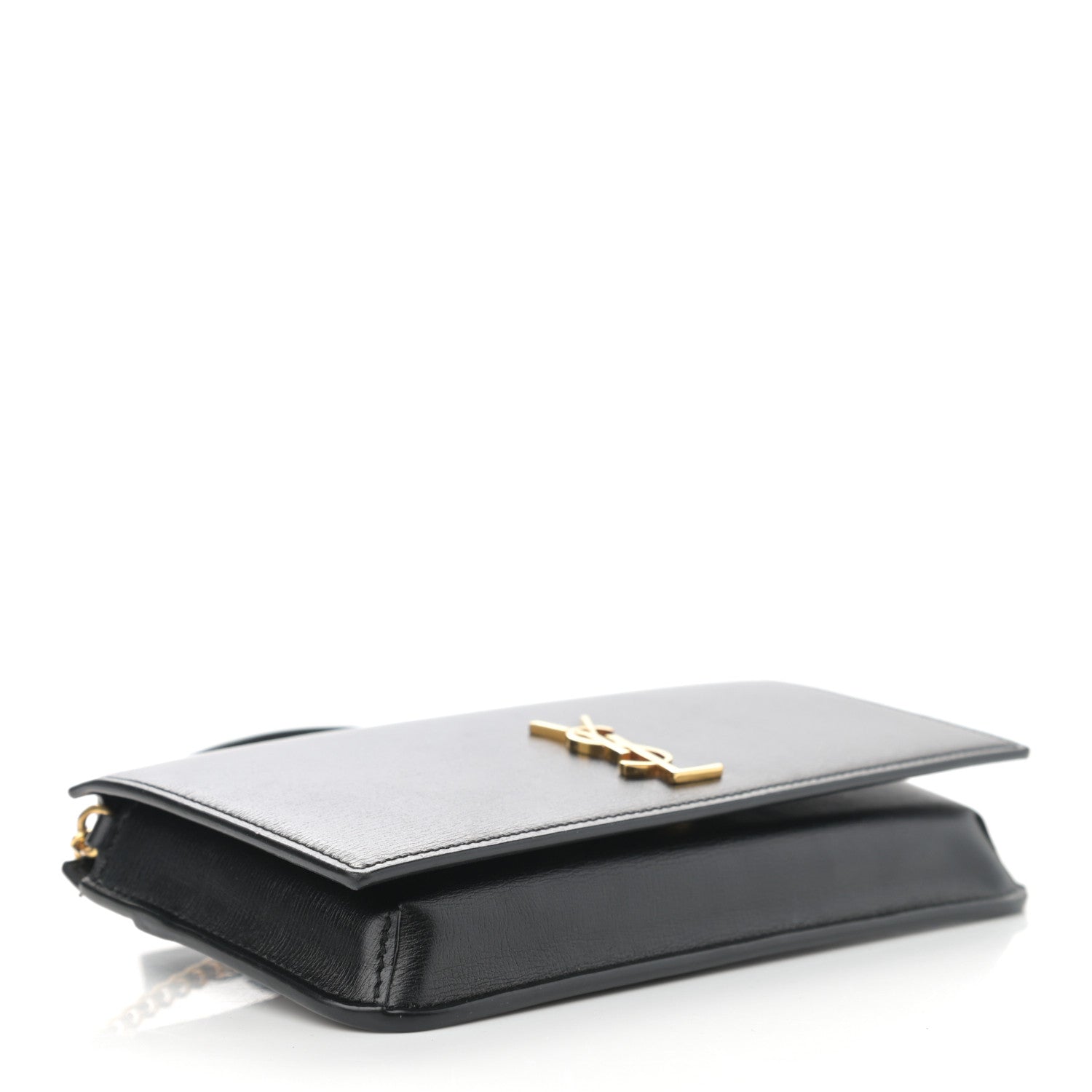 Saint Laurent Calfskin Monogram Cassandre Phone Holder With Strap Black 4 of 9