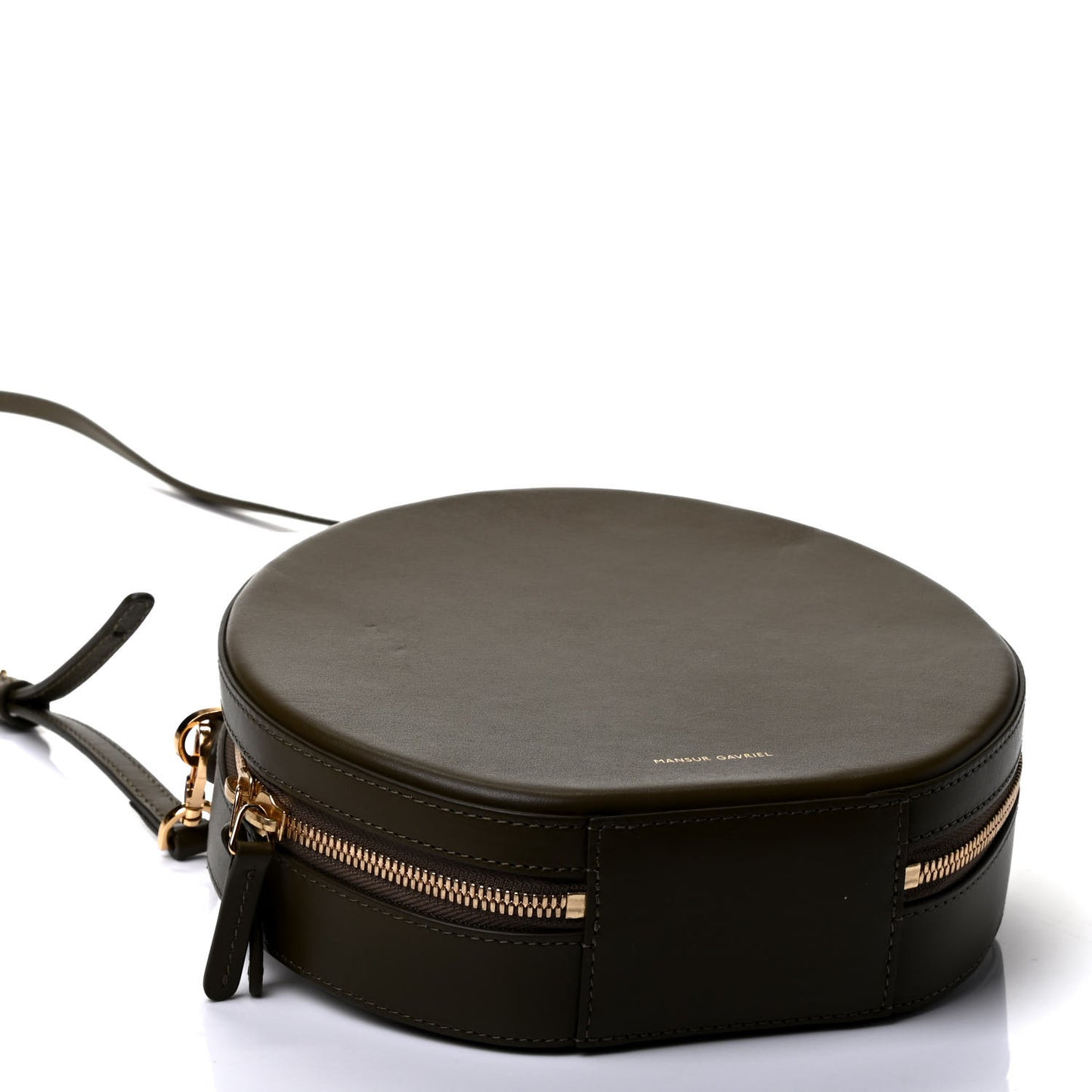 Calfskin Circle Crossbody Bag Olive