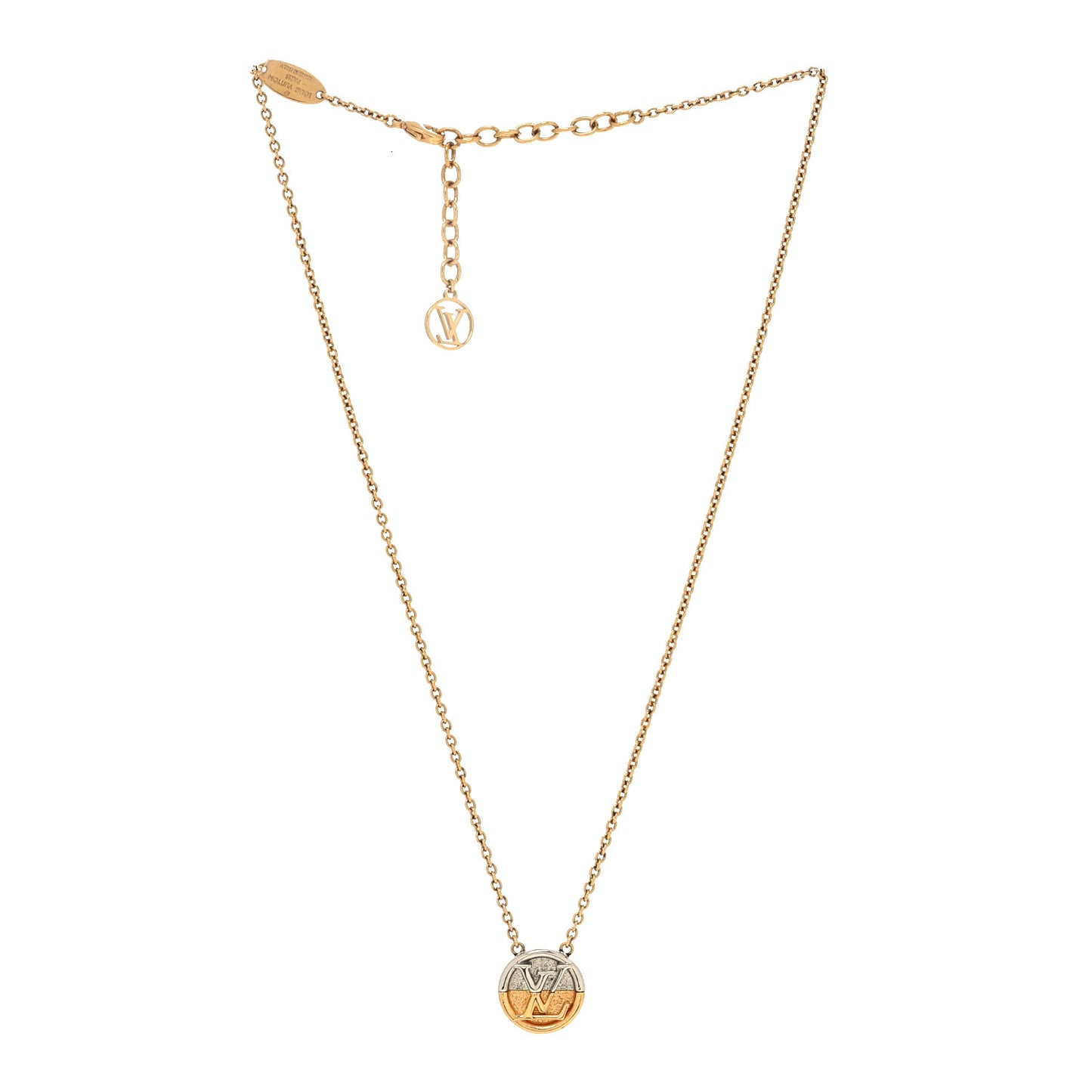 Metal L to V Necklace Gold Silver