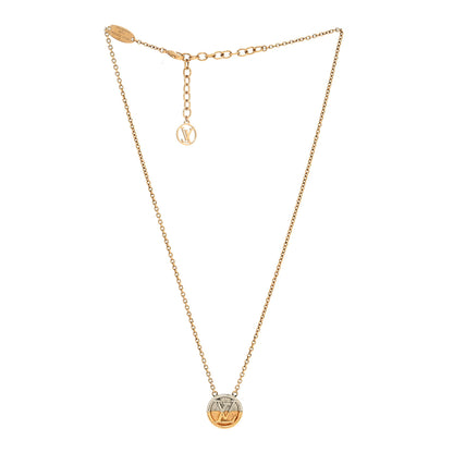 Louis Vuitton Metal L to V Necklace Gold Silver 3 of 6