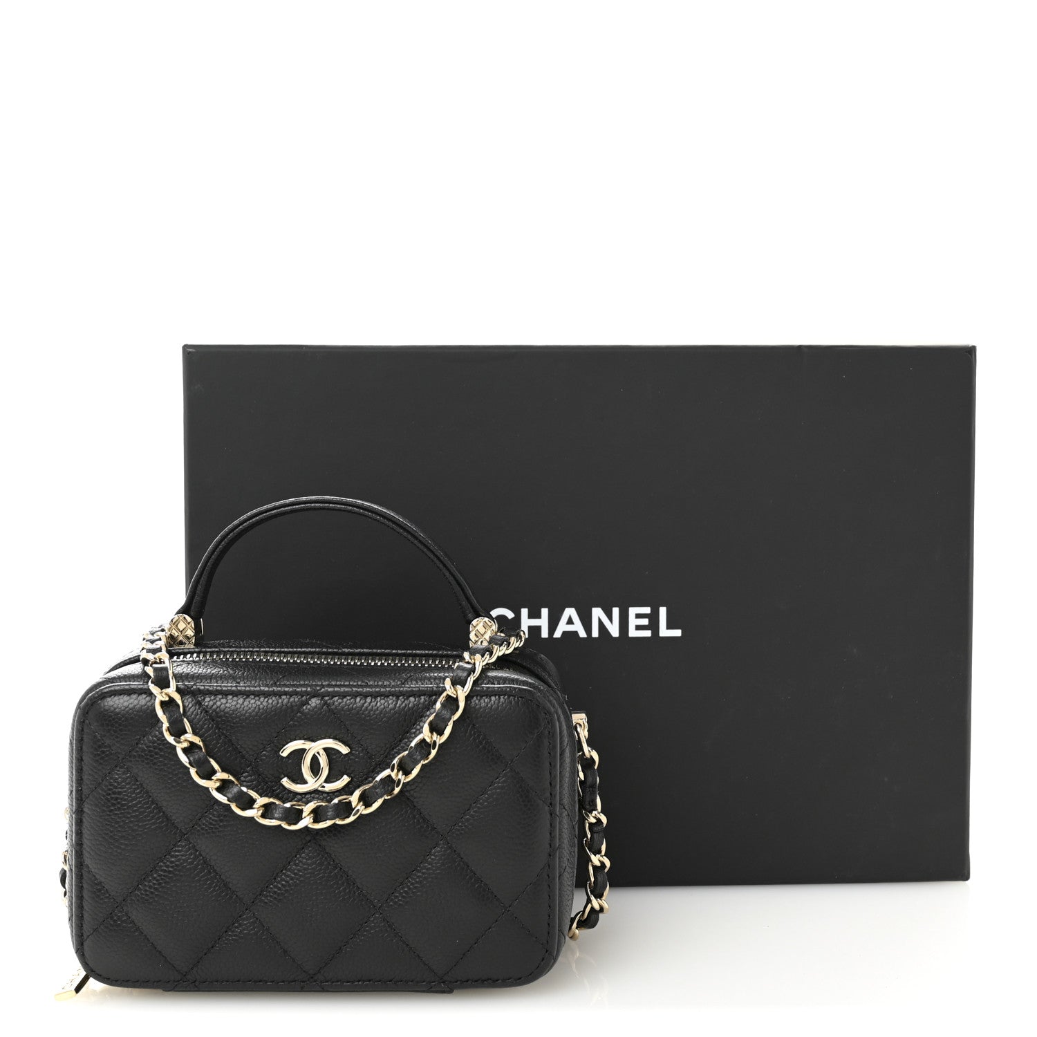 Chanel Caviar Quilted Small Top Handle Vanity Case Black 12 of 12